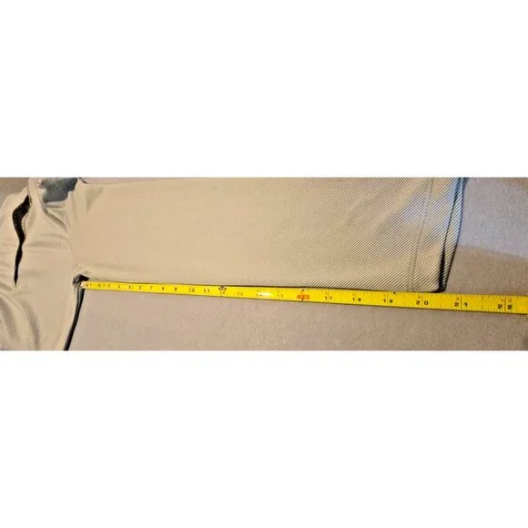 Cutter & Buck CB DryTec Men’s XL Snap Polo Gray Brown Stripe UV Quick-Dry - Picture 15 of 16